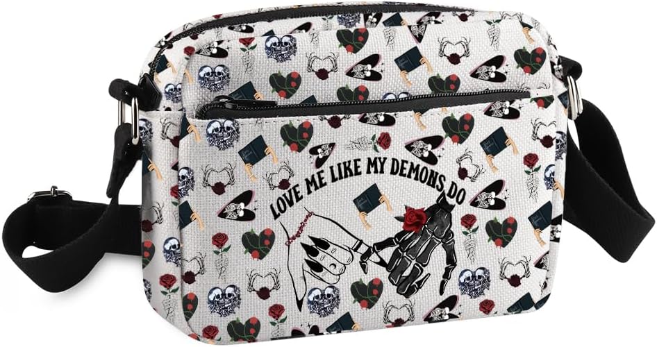 Enemies To Lovers Crossbody Purse Bag Gothic Lovers Messenger Bag Gothic Valentine Gift Gothic Wedding Gift Skull Hands Gift - sugar skull handbags for sale