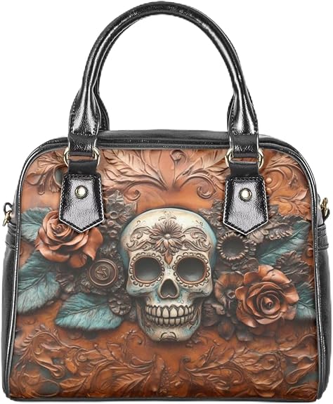 Vintage Purses and Handbags for Women, Waterprooof Satchel Purses and Handbags, Top Handle Handbag - sugar skull handbags for sale