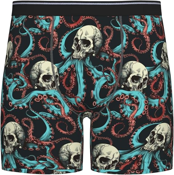 Mens Underwear Stretch Breathable Boxer Briefs For Men Novelty Gifts - skull swimsuit