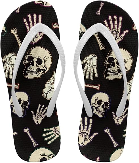 Womens Flip Flop Sandals Ultra Soft Bath Slippers Comfort Thin Strap Sandals Yoga Mat Thong Sandals Water Friendly - sugar skull costume