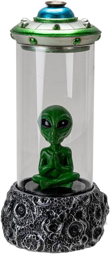 Pacific Giftware Alien UFO Backflow Incense Burner with Sci-Fi Spaceship Design Unique Resin Decor for Aromatherapy and Space-Themed Home Accents 9.13" Tall - skull incense burner