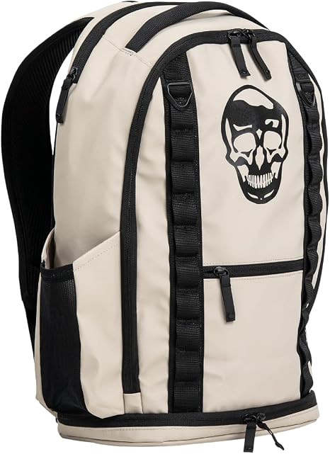 Gymreapers Gravestone 21L Backpack Travel Gym Bag Water-Resistant Lightweight Laptop Sleeve Carry On Luggage for Men & Women (Desert Sand) - skull suitcase