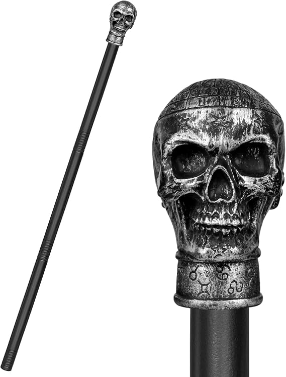Skull Cane Staff Prop,Plastic Skull Pimp Cane Walking Stick Costume Accessory,Halloween Staff Cosplay - sugar skull costume
