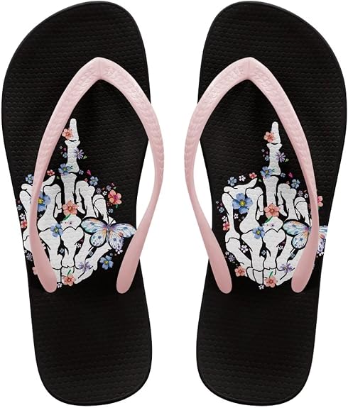 Womens Sandals Summer Beach Flip Flops Waterproof Bathroom Shower Shoes Ultra Soft Yoga Mat Thong Sandals - sugar skull costume