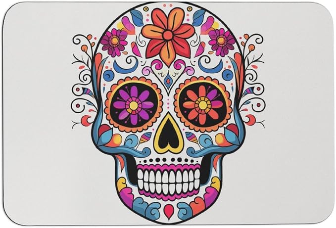 Non Slip Bathroom Rugs Bath Mat Sugar Skull Bath Rugs Absorbent Bathroom Mat Quick Dry Shower Mat Area Rug Washable Rug Living Room Carpet Diatom Mud Mat - skull carpet