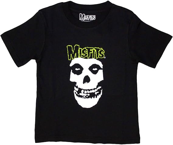 Boys' Misfits Skull & Logo Childrens T-shirt Black - skull tshirt