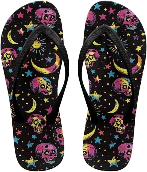 Women's Non-Slip Casual Comfortable Summer Beach Thong Sandals,Women's Flip Flops Platform Size 35-40 - sugar skull costume