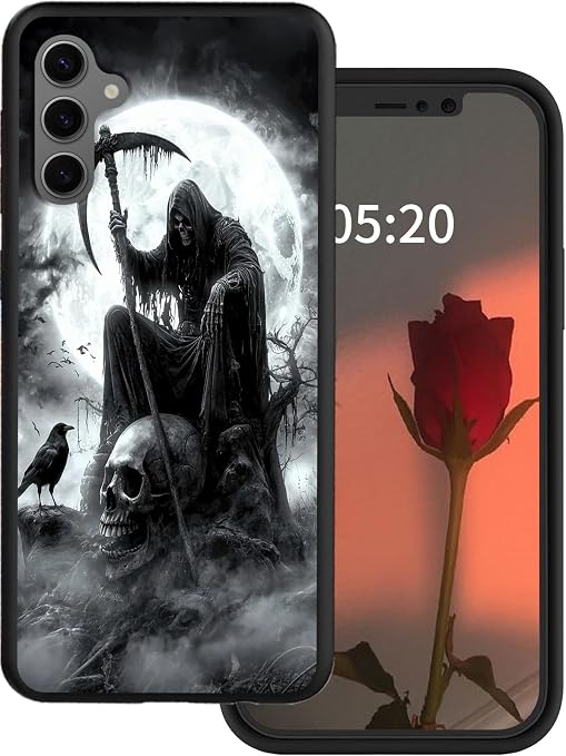Galaxy A16 5G Phone Case for Samsung Galaxy A16 4G Case 6.7" 2024 with Grim Skulls Reaper Design Slim Soft TPU Silicone Wireless Charging Anti-Scratch Shookproof Cover Case for Galaxy A16 5G/4G - Skull phone case