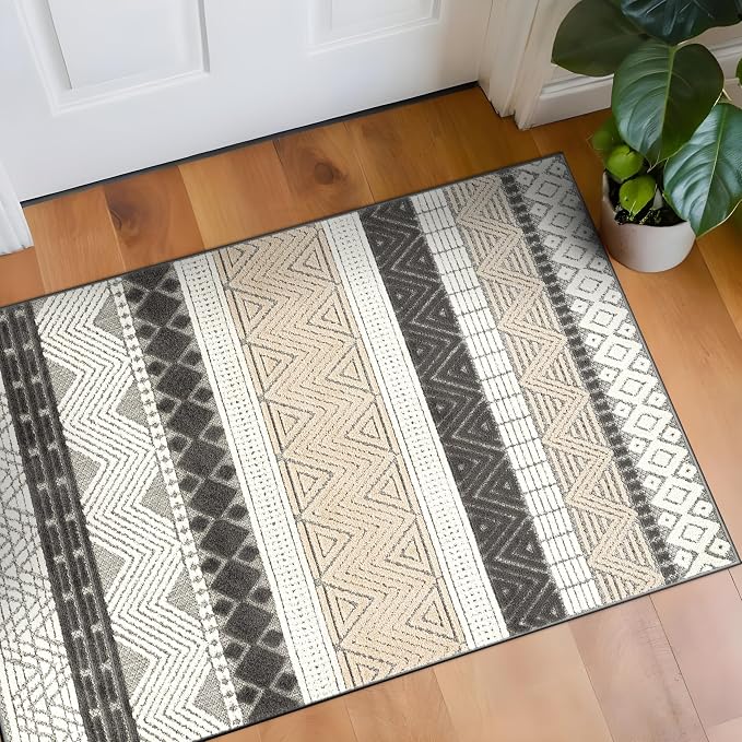 Rugshop Marbella Indoor/Outdoor Boho Accent Area Rug Gray 2′ x 3′