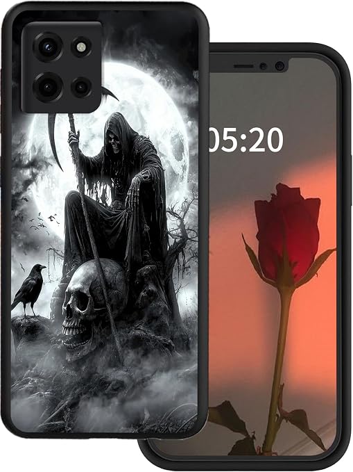 for Motorola Moto G 5G 2025 Phone Case with Grim Skulls Reaper Design for Women Men Slim Soft TPU Flexible Silicone Wireless Charging Shookproof Protection Cover Case for Moto G 5G 2025 - Skull phone case
