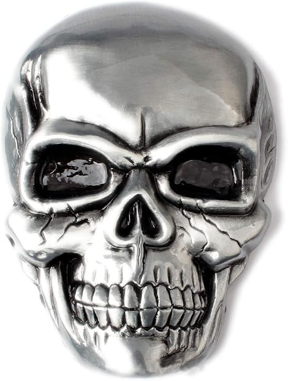 Skull Belt Buckle Western Cowboy Native American Motorcyclist (SK1) - skull wallet