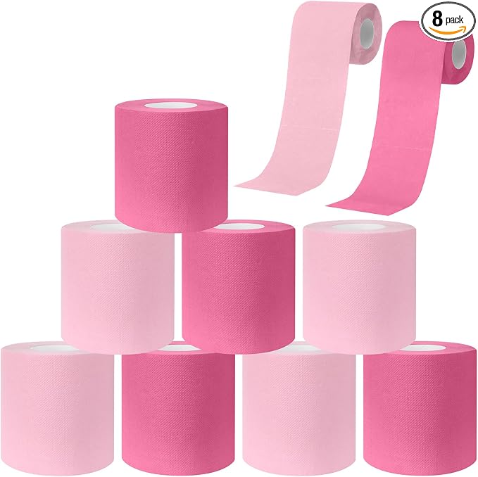 Gilprop 8 Rolls Colored Toilet Paper Multicolor Funny Novelty Toilet Paper Gift Sustainable and Soft for Home Decoration, Office, Halloween, Fall, Xmas Party, Camping, Travel(Light Pink,Peach Pink) - skull toilet paper