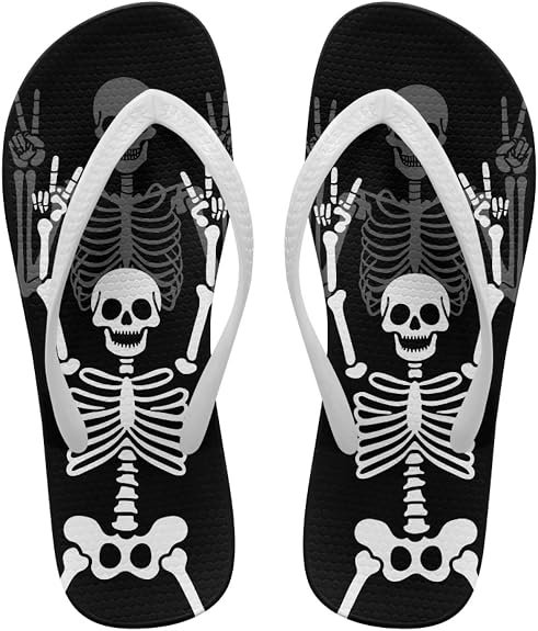 Flip Flops for Women Comfortable Summer Beach Walking Thong Cushion Sandals Slip On Indoor Outdoor - sugar skull costume