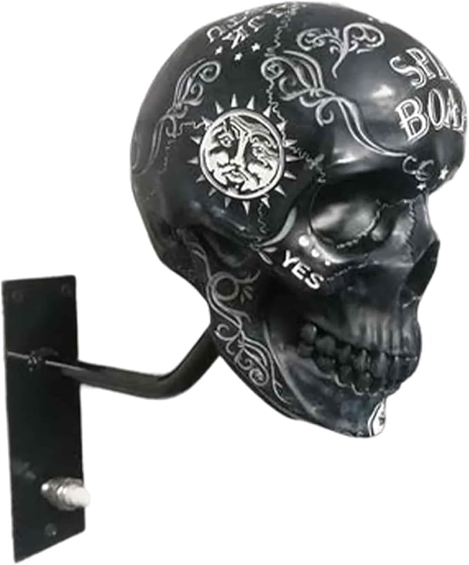 Skull Helmet Holder Wall Mount – Durable Helmet Stand for Motorcycle Gear – Adjustable Storage Rack for Home, Garage & Bikers,1,A - skull helmet
