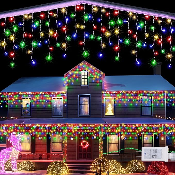 Lomotech Christmas Icicle Lights - 19Ft Christmas Lights,Multicolor - string light