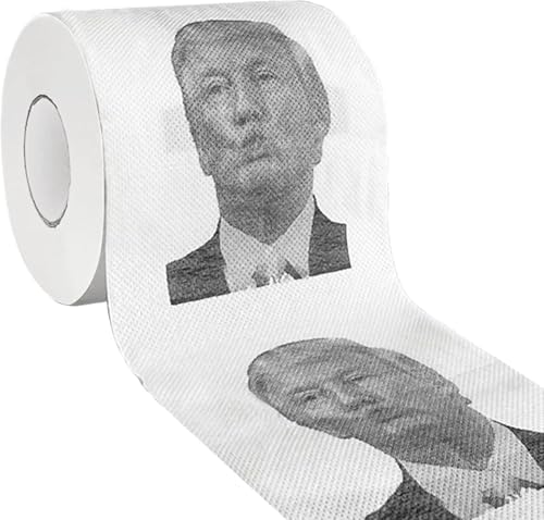 Trump Toilet Paper, 2 Ply Bath Tissue, 250 Sheets, 1 Roll – Funny Gag Gifts – Political Satire Products