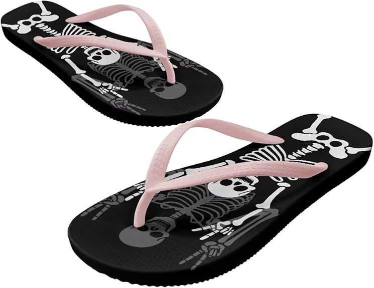 Soft Flip Flops for Women Comfortable Sandals Shower & Walking Pink Thong Sandals Size 35-40 - sugar skull costume