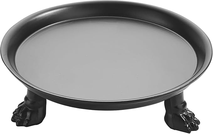 khtumeware Vintage Black 100% Solid Brass Clawfoot Candle Dish - Pedestal Dish - Antique Black Rustic Candle Holder - Jewelry Holder - Perfect for Wax Candles, Rings, and Trinkets - skull candle