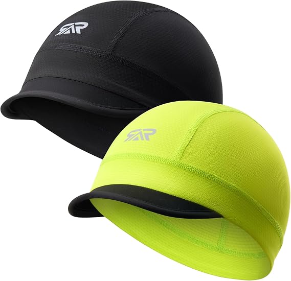 SUNMECI 2-Pack Skull Cap with Sun Visor Under Helmet Liner - skull hat