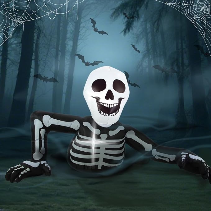 7.5ft Halloween Inflatables Skeleton Outdoor Decorations Blowup Yard Decor - skeleton