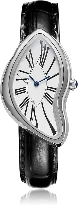 Gosasa Creative Melting Analog Quartz Watch, Leather or Steel Strap - skull watch