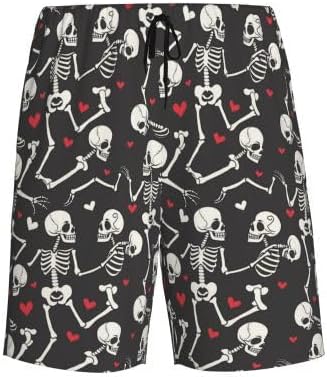 Mens Pajama Shorts Soft Lounge Bottoms Sleepwear Pj Pants With Pockets S-4XL - skull pajamas