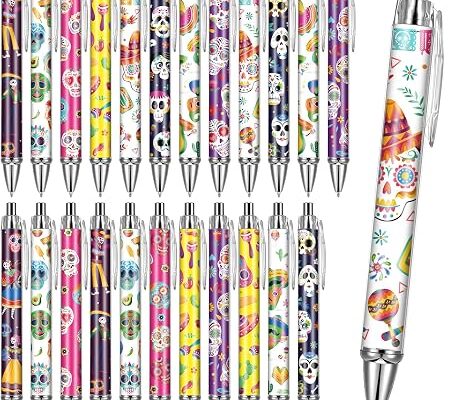 Sugar Skull Ballpoint Pens – 24 Pcs Day of the Dead Gifts