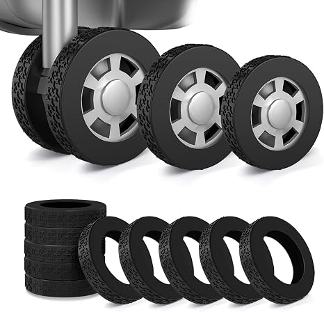 10 Pack Luggage Wheel Covers for 1.89-2.04" Suitcase Spinner Wheels-Black S - skull suitcase