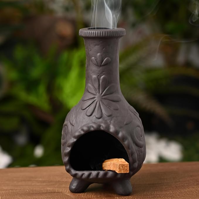 MOUGIGI Elegant Handmade Black Palo Santo Holder–Incense Cone Stick Burner - skull incense burner