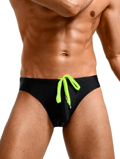 EHSUYAB Mens Swim Briefs Sexy Underwear, Neon Drawstring Bikini Swimwear Pool Party, Micro Thong Swimsuit Beach Tan Through - skull swimsuit