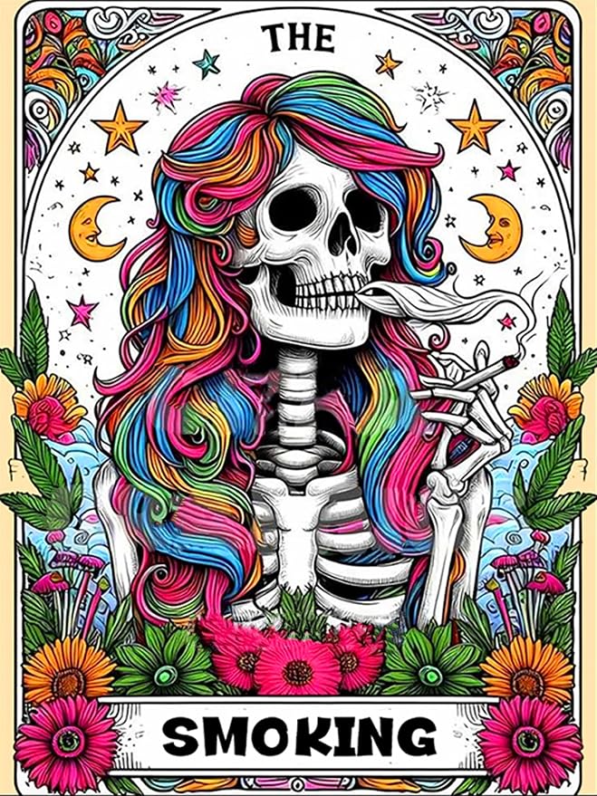 Meothan Diamond Art Kits for Adults Skull Diamond Painting Kit 12x16in - sugar skull book