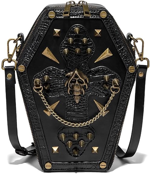 KOTORA Crossbody Bag Small Shoulder Purse Handbag Phone Bag Skull Gothic Festival Halloween Accessory Holiday Party Gift