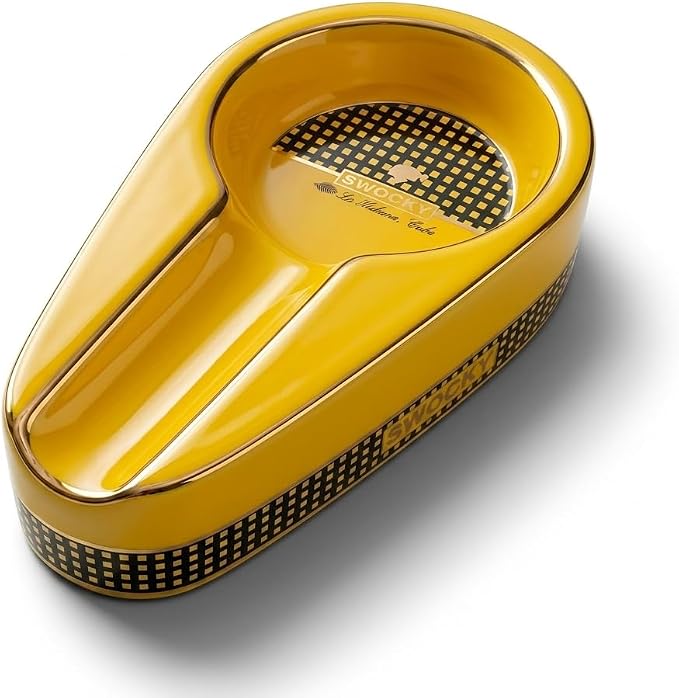 Ceramic Cigar Ashtray – Handmade Stylish Ashtray for Indoor, Outdoor, Office or Car Use – Modern Durable Smoke Accessory for Men(Yellow) - skull ashtray