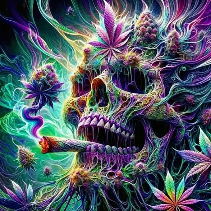 KTHOFCY 5D DIY Diamond Painting Kits for Adults, Halloween Skull Full Drill Embroidery Cross Stitch Crystal Rhinestone Paintings Pictures Arts Wall Decor Painting Dots Kits 11.8X11.8 inch - skull painting