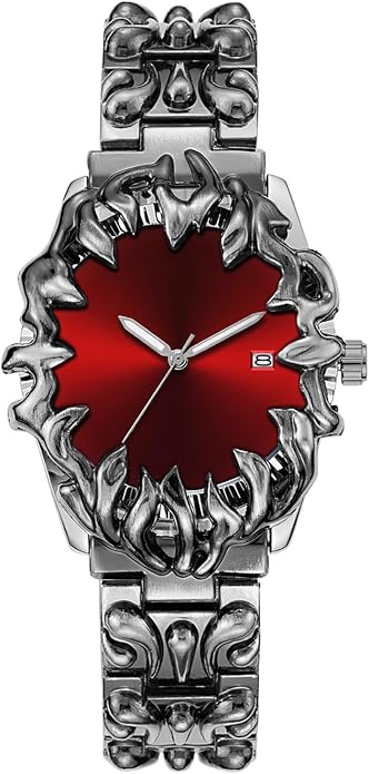 CARLIEN Gothic Claw Watch for Men – Unique Stainless Steel Wristwatch - skull watch