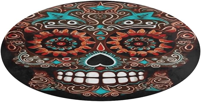 Cute Bathroom Rugs Non-Slip Bathtub Shower Mat Quick Dry Sugar Skulls Day of The Dead Bath Rug Bath Mats for Bathroom Decor - skull toilet mat