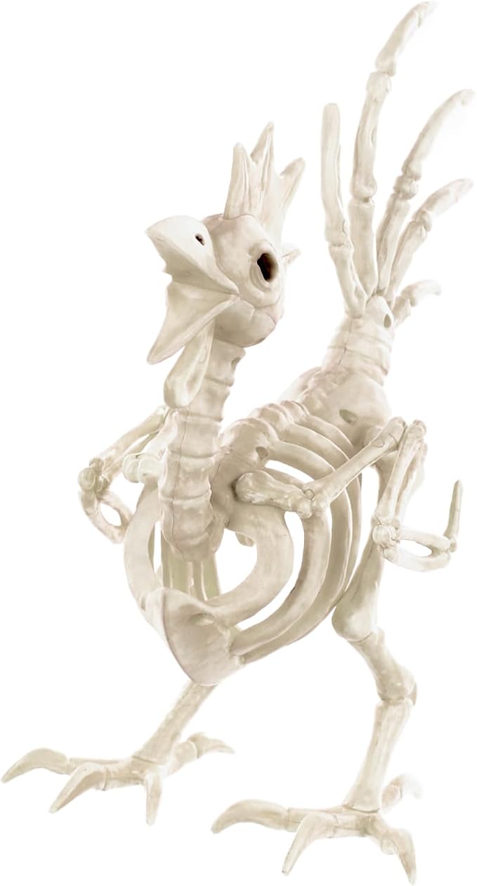 Seasons 12" Skeleton Rooster Halloween Decoration - skeleton