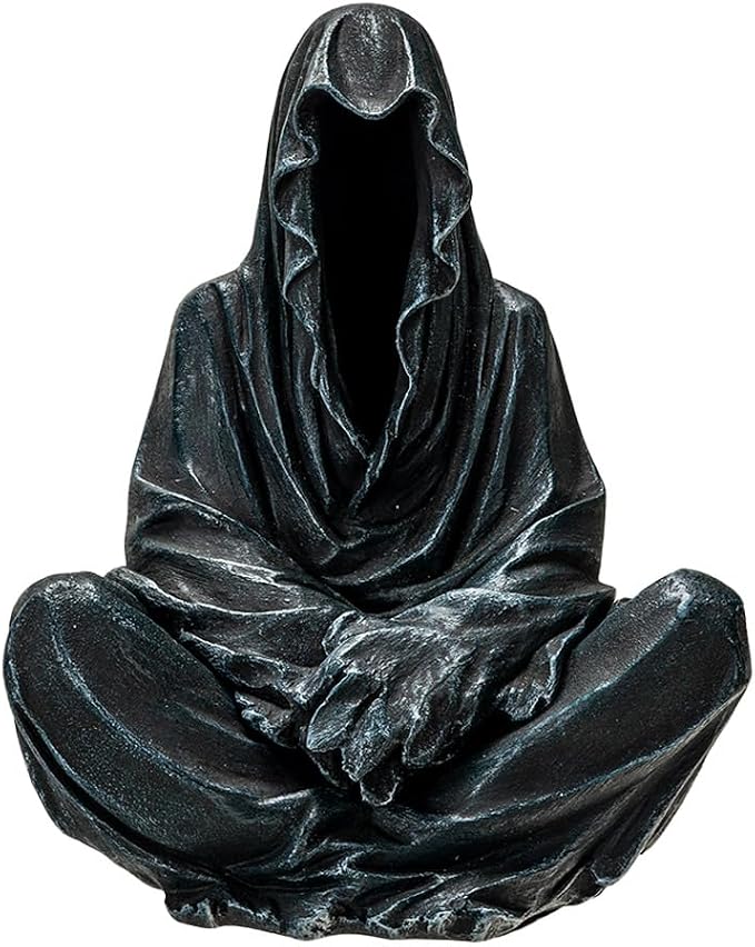 Pacific Giftware Shadowed Reaper Sitting Incense Burner A Unique Resin Piece for Aromatherapy Sessions and Gothic Home Decor 6.6" Tall - skull incense burner