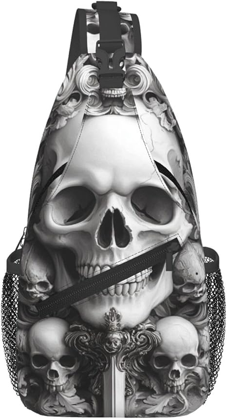 Crossbody Bag Gothic Skull Sling Bag Backpack Chest Bags Shoulder Bag for Women Men - sugar skull handbags for sale