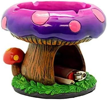 Colonial Tin Works Cute Mushroom House Ashtrays with Storage – Ashtrays for Weed Smokers and Bong Users with Smoking Accessories Collection and Home Office Ornament Gifts