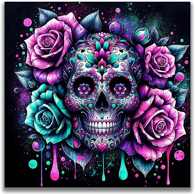 Benjenes Sugar Skull Diamond Art Kits for Adults, Diamond Painting Kits - skull painting