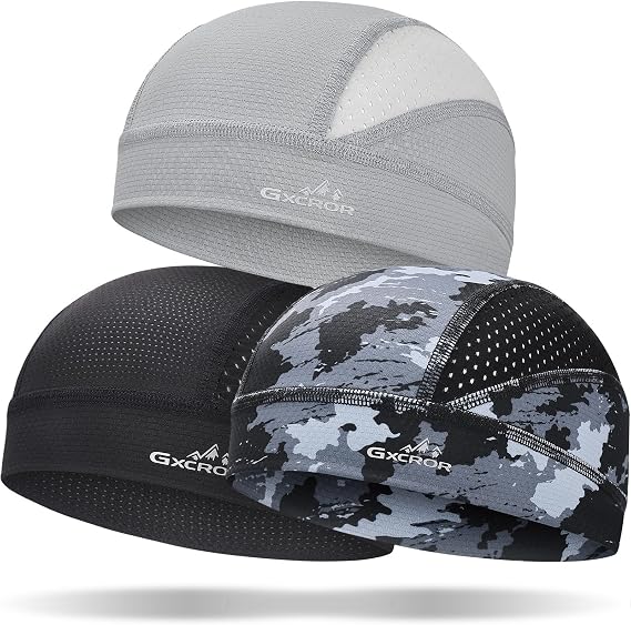 GXCROR Cooling Skull Cap for Men Women Sweat-Wicking Breathable Mesh Liner for Helmets, Summer Cycling Motorcycle - skull helmet