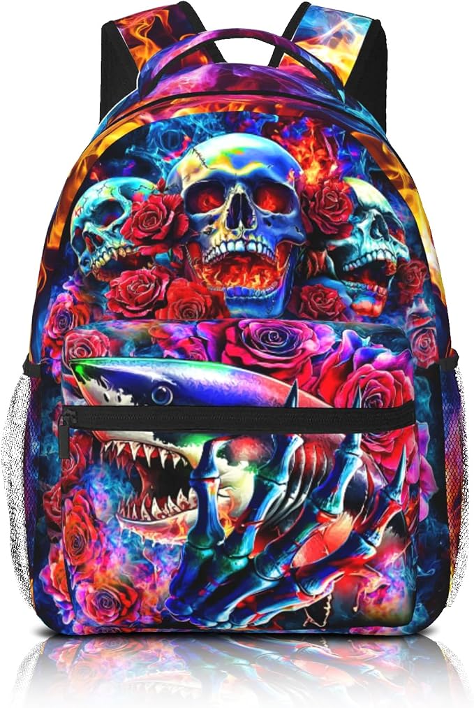 School Backpack for Boys& Girls Cool Boys Backpack for Kids Children - skull backpack