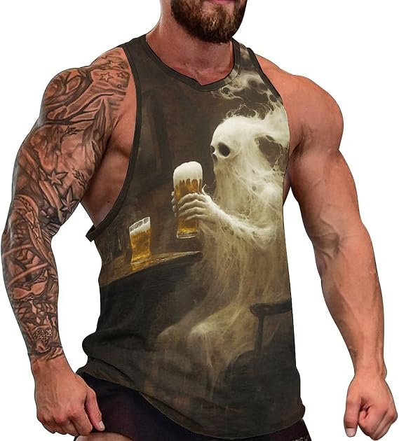 Men's Graphic Tank Tops Novelty Skull 3D Muscle Casual Sleeveless T-Shirt Summer Cool Tees - skull tshirt