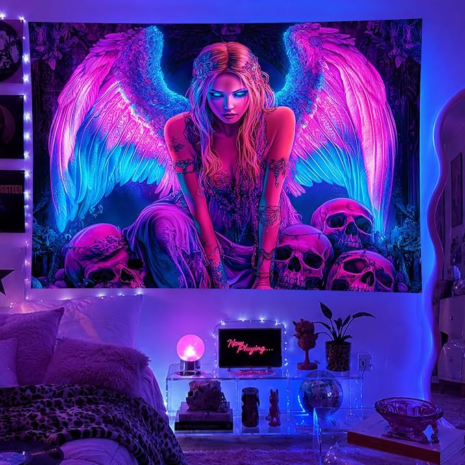 BlissYard Blacklight Gothic Tapestry 78×59 Inch Womens Tapestry