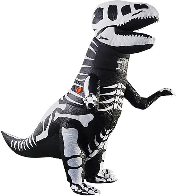 Funny Inflatable Dinosaur Costume for Adult and Kids,Blow Up Dinosaur Costume for Halloween Cosplay Party - skull inflatable