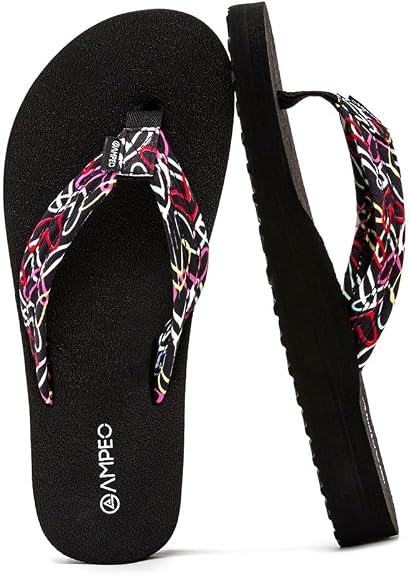 Ampeo Women's Arch Support Flip Flops Comfortable Casual Summer Beach Thong Sandals - sugar skull costume