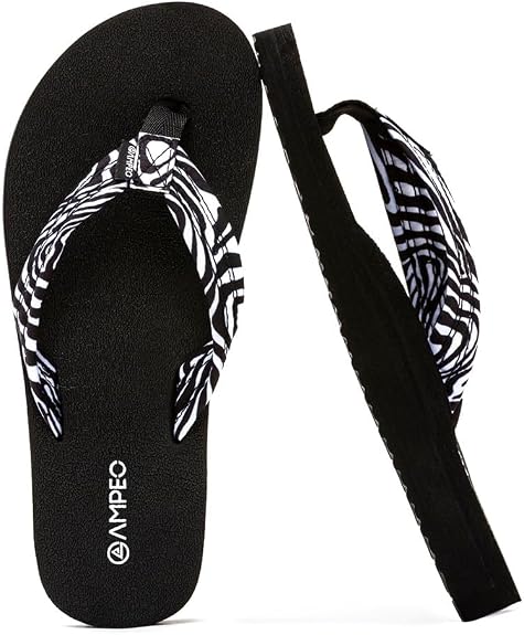 Ampeo Women's Arch Support Flip Flops Comfortable Casual Summer Beach Thong Sandals - sugar skull costume