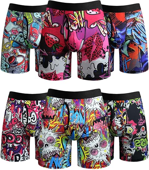 Men's Underwear Boxer Briefs for Men With Pouch, Moisture Wicking & Breathable No Ride Up Boxer Briefs Multipack - skull swimsuit