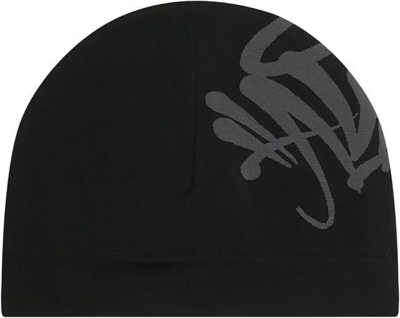 Syna World New Season Quality Skully Cap, Central CEE Beanie Running Hat - Black & Grey - synaworld - skull hat